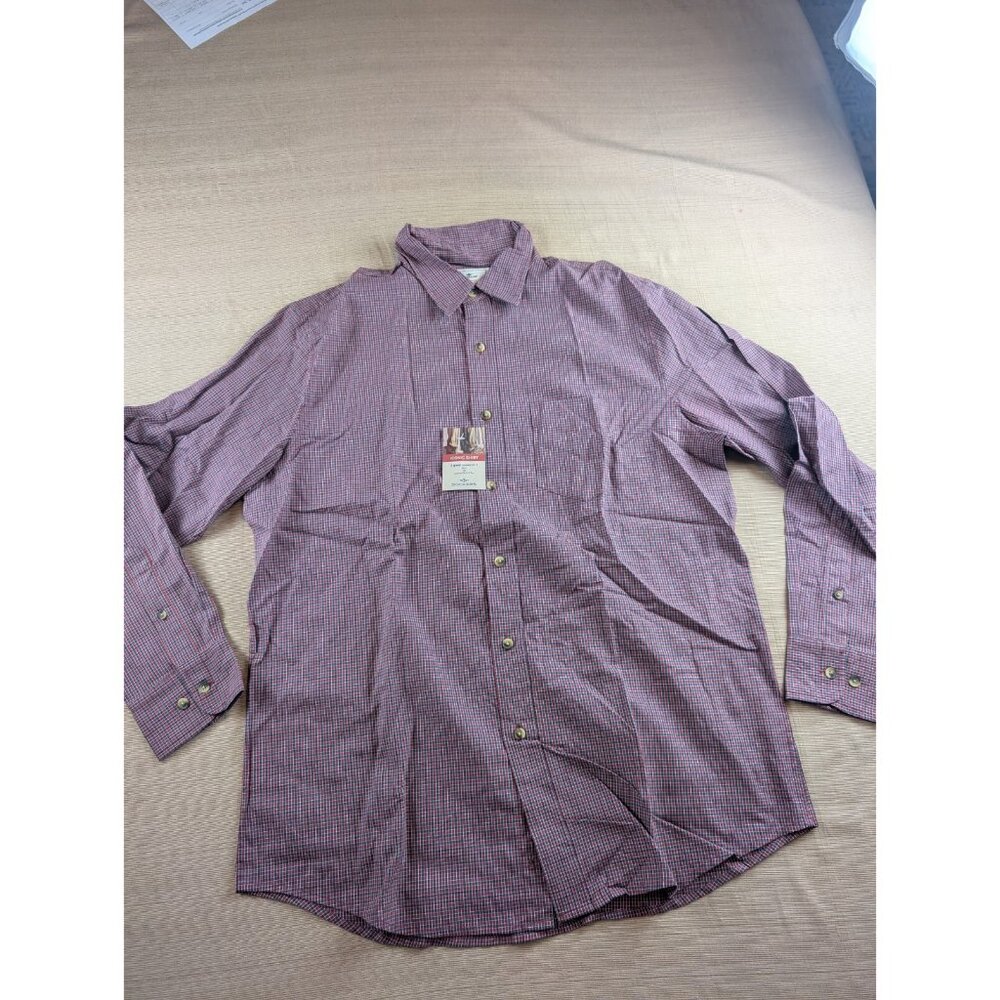 DOCKERS Button Down Checkered Long Sleeve Dress Shirt Medium